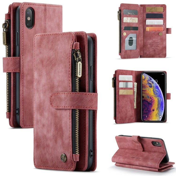 CaseMe-C30 PU + TPU Multifunctional Horizontal Flip Leather Case with Holder & Card Slot & Wallet & Zipper Pocket, For iPhone 8 Plus & 7 Plus & 6 Plus, For iPhone SE 2022 / SE 2020 / 8 / 7 / 6, For iPhone 11, For iPhone 11 Pro, For iPhone 11 Pro Max   ...