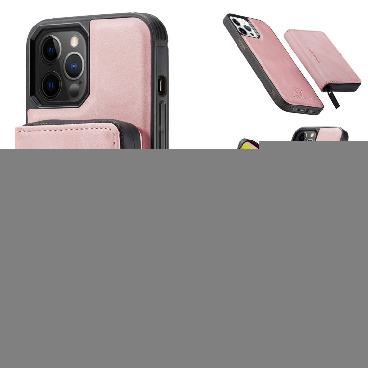 JEEHOOD Magnetic Zipper Horizontal Flip Leather Case with Holder & Card Slot & Wallet, For iPhone 13 mini, For iPhone 13, For iPhone 13 Pro, For iPhone 13 Pro Max