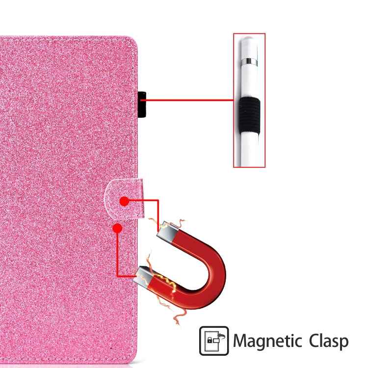 Varnish Glitter Powder Horizontal Flip Leather Case with Holder & Card Slot