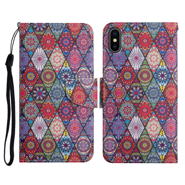 Painted Pattern Horizontal Flip Leather Case with Holder & Card Slot & Wallet, For iPhone X / XS, For iPhone SE 2022 / SE 2020 / 8 / 7, For iPhone 8 Plus & 7 Plus