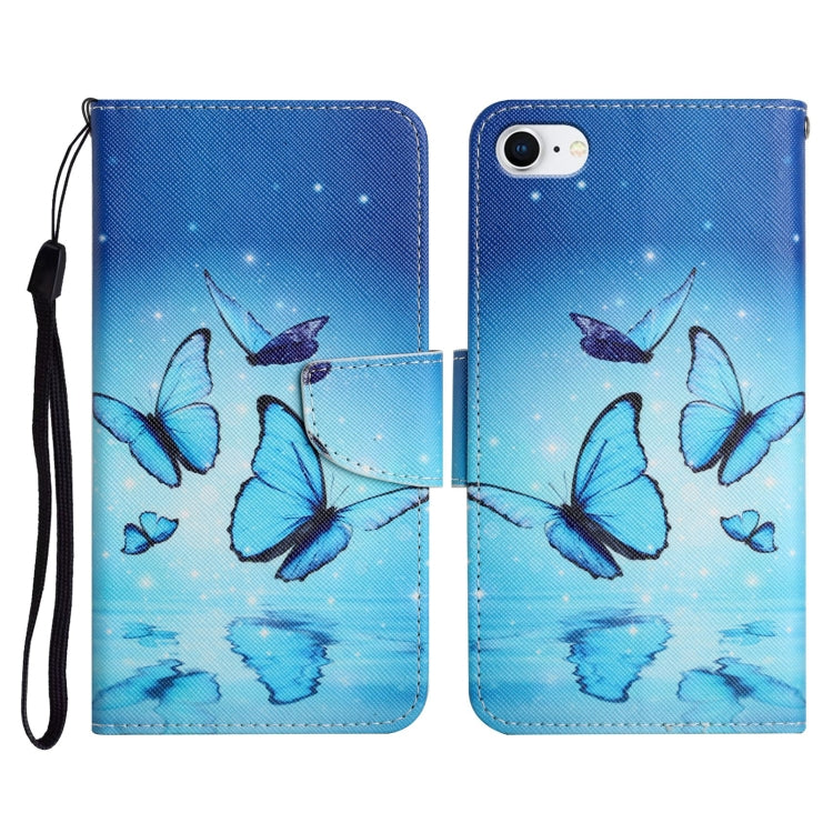 Painted Pattern Horizontal Flip Leather Case with Holder & Card Slot & Wallet, For iPhone X / XS, For iPhone SE 2022 / SE 2020 / 8 / 7, For iPhone 8 Plus & 7 Plus