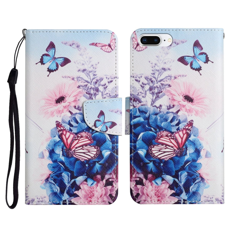 Painted Pattern Horizontal Flip Leather Case with Holder & Card Slot & Wallet, For iPhone X / XS, For iPhone SE 2022 / SE 2020 / 8 / 7, For iPhone 8 Plus & 7 Plus