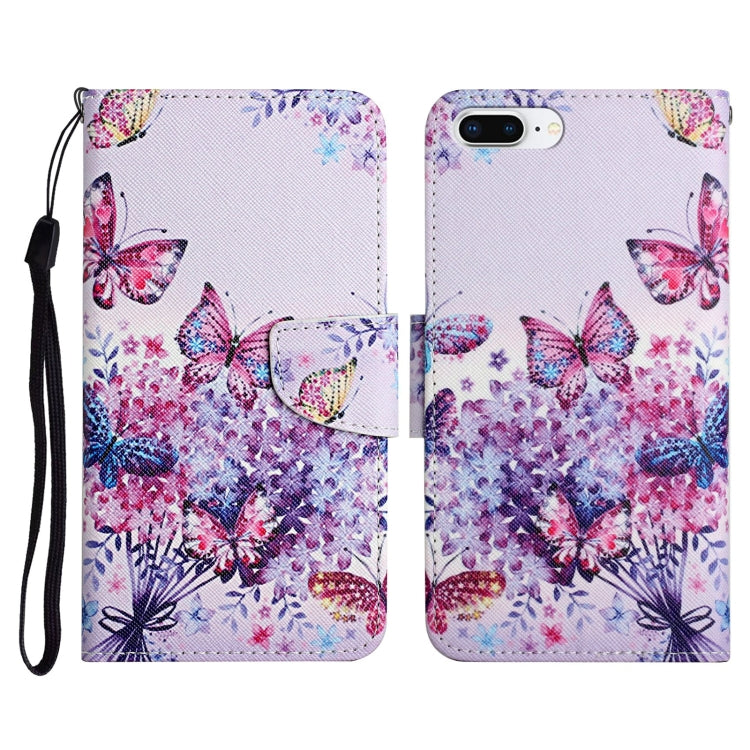 Painted Pattern Horizontal Flip Leather Case with Holder & Card Slot & Wallet, For iPhone X / XS, For iPhone SE 2022 / SE 2020 / 8 / 7, For iPhone 8 Plus & 7 Plus