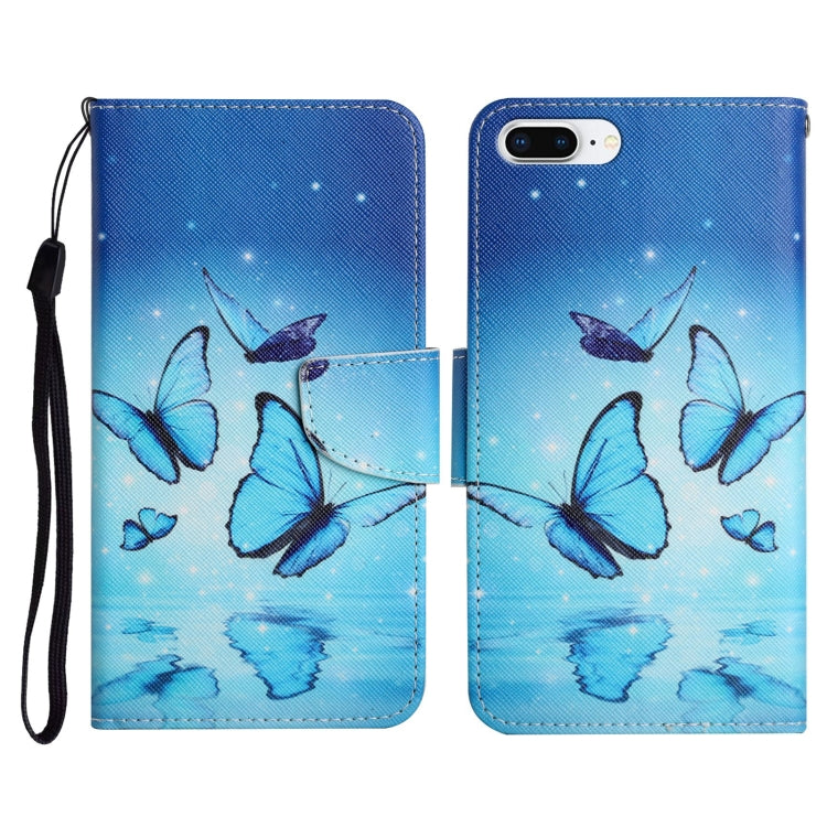 Painted Pattern Horizontal Flip Leather Case with Holder & Card Slot & Wallet, For iPhone X / XS, For iPhone SE 2022 / SE 2020 / 8 / 7, For iPhone 8 Plus & 7 Plus