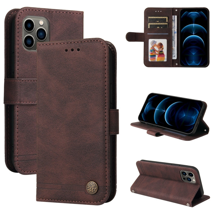 Skin Feel Life Tree Metal Button Horizontal Flip Leather Case with Holder & Card Slot & Wallet & Photo Frame & Strap, For iPhone 11 Pro Max, For iPhone SE 2022 / SE 2020 / 8 / 7, For iPhone 8 Plus / 7 Plus, For iPhone 6 / 6s, For iPhone 6 Plus / 6s Plus
