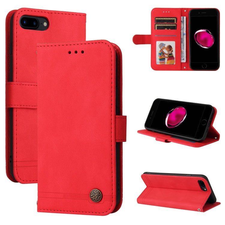 Skin Feel Life Tree Metal Button Horizontal Flip Leather Case with Holder & Card Slot & Wallet & Photo Frame & Strap, For iPhone 11 Pro Max, For iPhone SE 2022 / SE 2020 / 8 / 7, For iPhone 8 Plus / 7 Plus, For iPhone 6 / 6s, For iPhone 6 Plus / 6s Plus