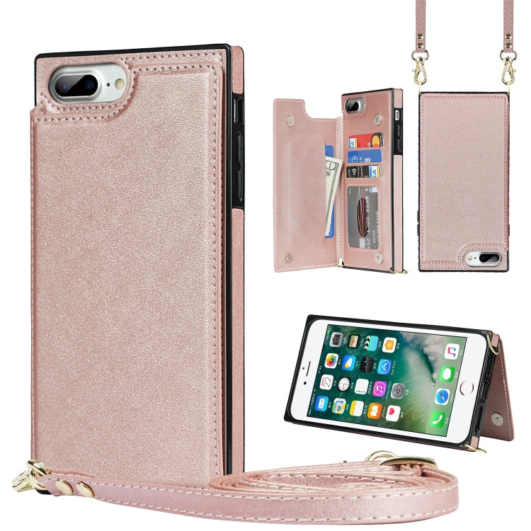 Cross-body Square Double Buckle Flip Card Bag TPU+PU Case with Card Slots & Wallet & Photo & Strap, For iPhone 8 Plus / 7 Plus, For iPhone SE 2022 / SE 2020 / 8 / 7, For iPhone 11, For iPhone 11 Pro, For iPhone 11 Pro Max, For iPhone 12 mini           ...
