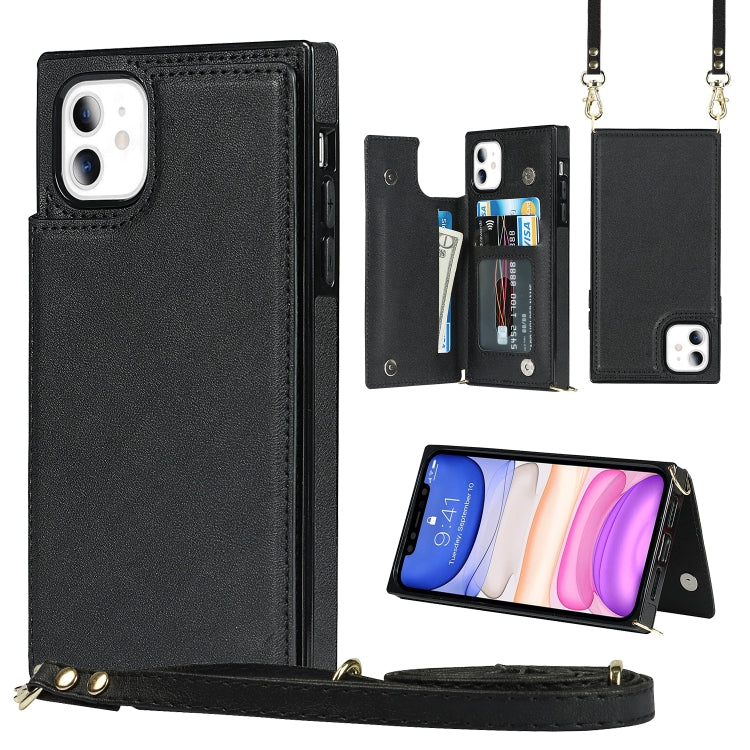 Cross-body Square Double Buckle Flip Card Bag TPU+PU Case with Card Slots & Wallet & Photo & Strap, For iPhone 8 Plus / 7 Plus, For iPhone SE 2022 / SE 2020 / 8 / 7, For iPhone 11, For iPhone 11 Pro, For iPhone 11 Pro Max, For iPhone 12 mini           ...