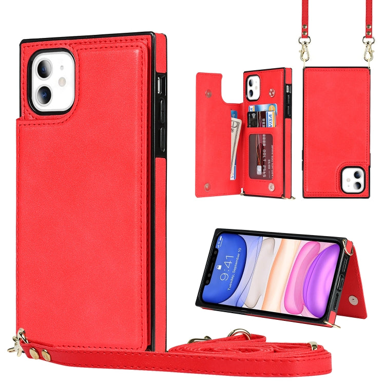 Cross-body Square Double Buckle Flip Card Bag TPU+PU Case with Card Slots & Wallet & Photo & Strap, For iPhone 8 Plus / 7 Plus, For iPhone SE 2022 / SE 2020 / 8 / 7, For iPhone 11, For iPhone 11 Pro, For iPhone 11 Pro Max, For iPhone 12 mini           ...