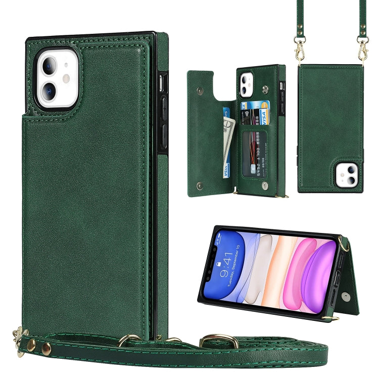 Cross-body Square Double Buckle Flip Card Bag TPU+PU Case with Card Slots & Wallet & Photo & Strap, For iPhone 8 Plus / 7 Plus, For iPhone SE 2022 / SE 2020 / 8 / 7, For iPhone 11, For iPhone 11 Pro, For iPhone 11 Pro Max, For iPhone 12 mini           ...