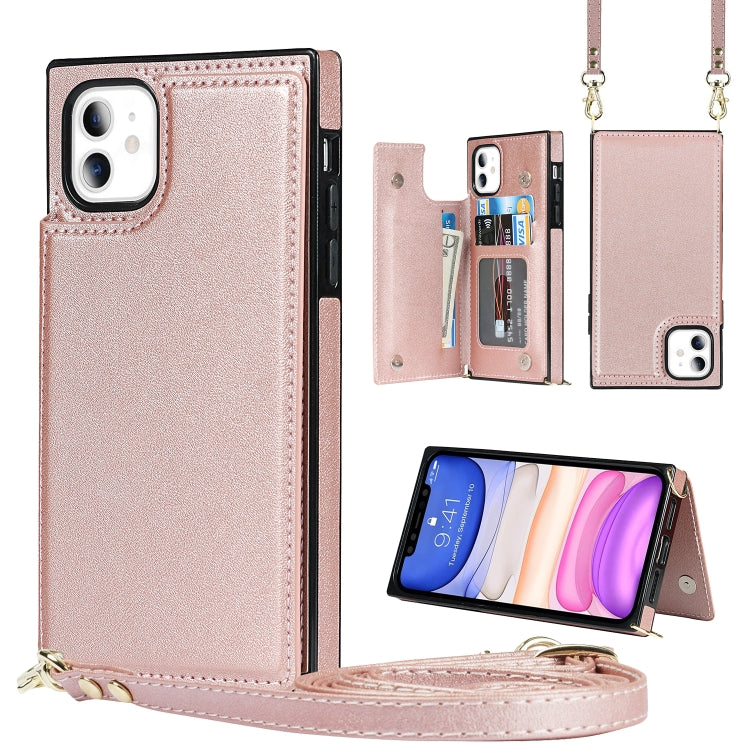 Cross-body Square Double Buckle Flip Card Bag TPU+PU Case with Card Slots & Wallet & Photo & Strap, For iPhone 8 Plus / 7 Plus, For iPhone SE 2022 / SE 2020 / 8 / 7, For iPhone 11, For iPhone 11 Pro, For iPhone 11 Pro Max, For iPhone 12 mini           ...