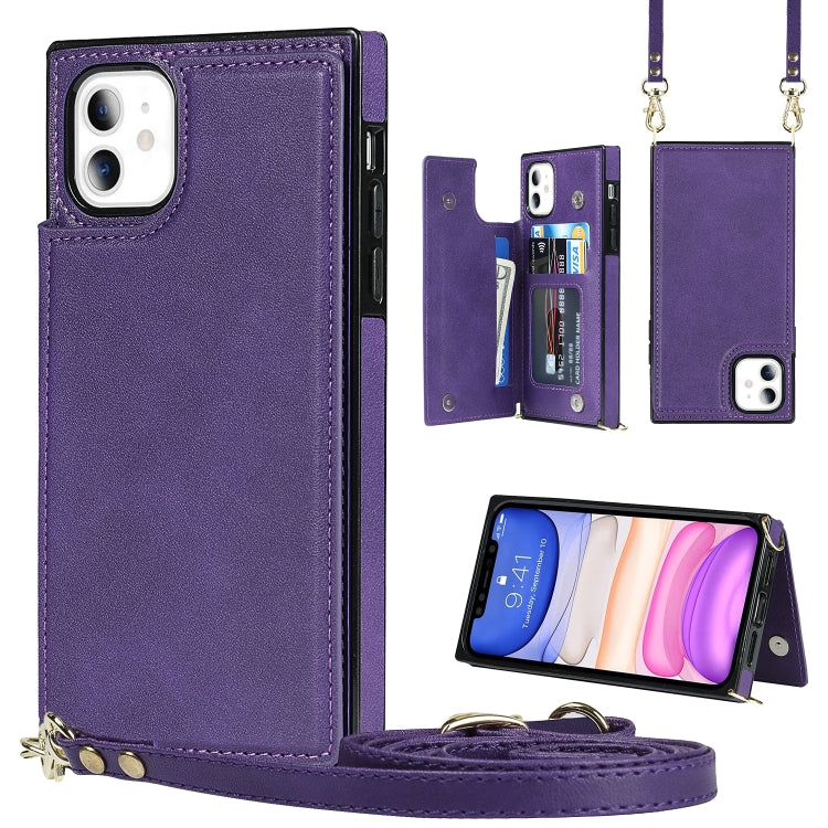 Cross-body Square Double Buckle Flip Card Bag TPU+PU Case with Card Slots & Wallet & Photo & Strap, For iPhone 8 Plus / 7 Plus, For iPhone SE 2022 / SE 2020 / 8 / 7, For iPhone 11, For iPhone 11 Pro, For iPhone 11 Pro Max, For iPhone 12 mini           ...