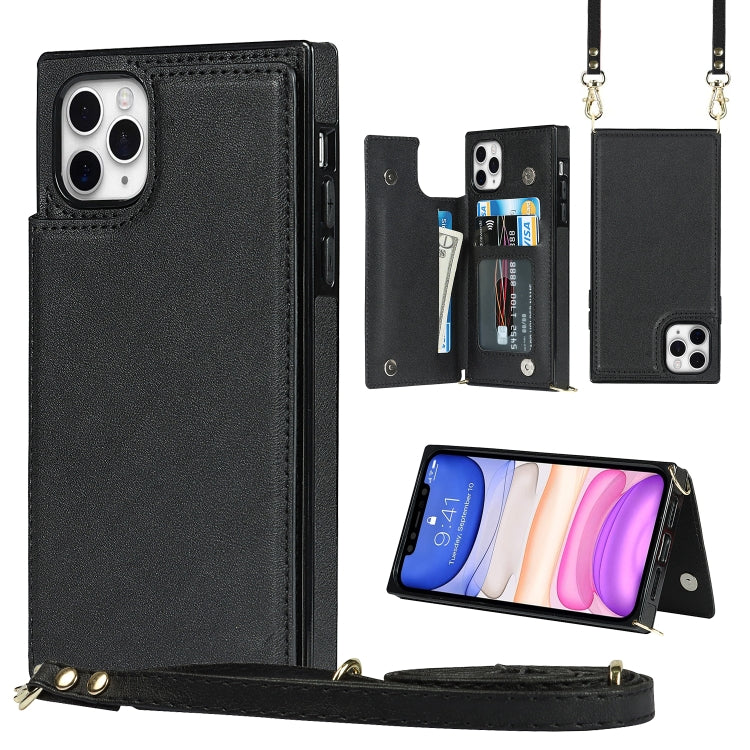 Cross-body Square Double Buckle Flip Card Bag TPU+PU Case with Card Slots & Wallet & Photo & Strap, For iPhone 8 Plus / 7 Plus, For iPhone SE 2022 / SE 2020 / 8 / 7, For iPhone 11, For iPhone 11 Pro, For iPhone 11 Pro Max, For iPhone 12 mini           ...