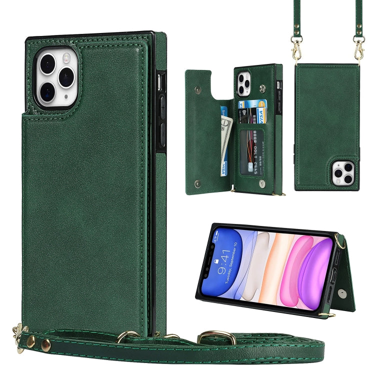 Cross-body Square Double Buckle Flip Card Bag TPU+PU Case with Card Slots & Wallet & Photo & Strap, For iPhone 8 Plus / 7 Plus, For iPhone SE 2022 / SE 2020 / 8 / 7, For iPhone 11, For iPhone 11 Pro, For iPhone 11 Pro Max, For iPhone 12 mini           ...