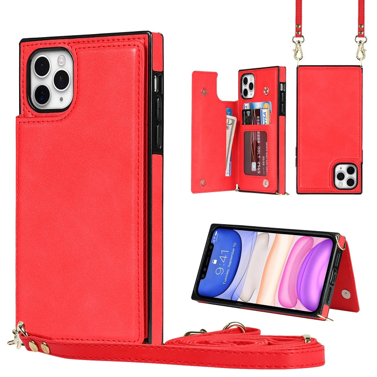 Cross-body Square Double Buckle Flip Card Bag TPU+PU Case with Card Slots & Wallet & Photo & Strap, For iPhone 8 Plus / 7 Plus, For iPhone SE 2022 / SE 2020 / 8 / 7, For iPhone 11, For iPhone 11 Pro, For iPhone 11 Pro Max, For iPhone 12 mini           ...