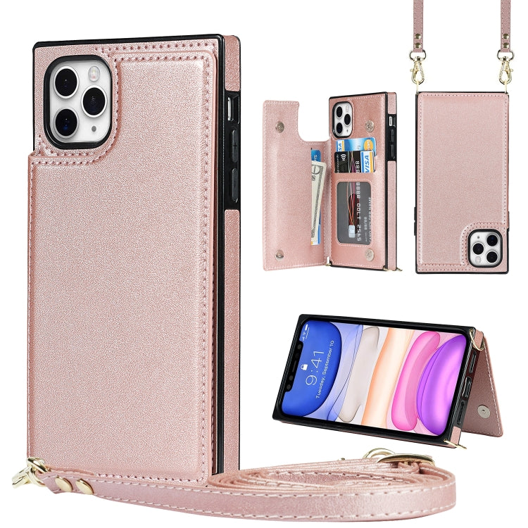 Cross-body Square Double Buckle Flip Card Bag TPU+PU Case with Card Slots & Wallet & Photo & Strap, For iPhone 8 Plus / 7 Plus, For iPhone SE 2022 / SE 2020 / 8 / 7, For iPhone 11, For iPhone 11 Pro, For iPhone 11 Pro Max, For iPhone 12 mini           ...