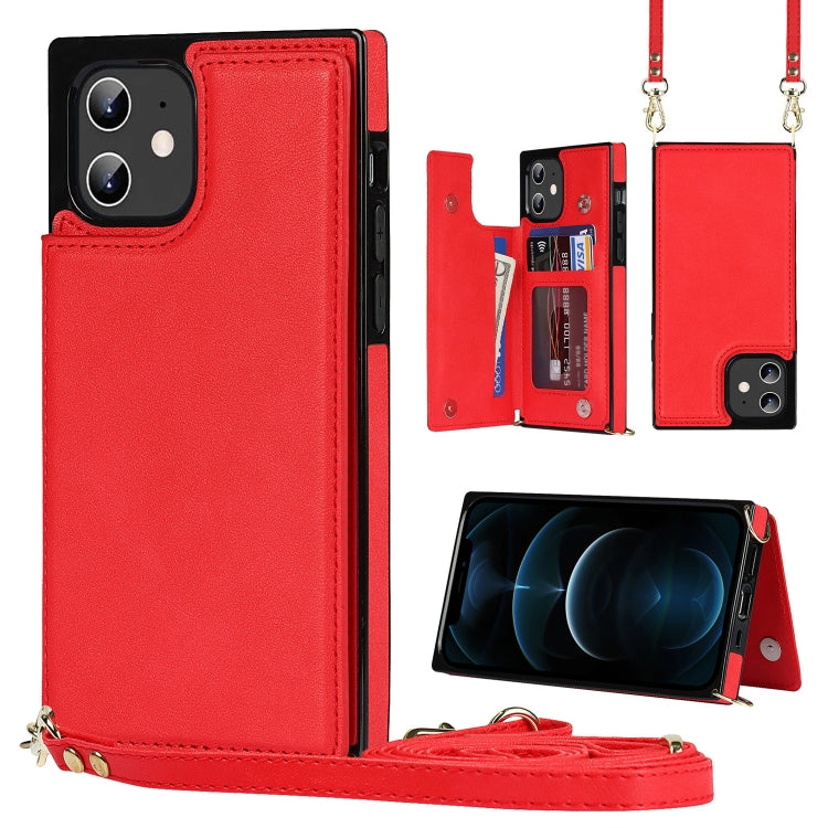 Cross-body Square Double Buckle Flip Card Bag TPU+PU Case with Card Slots & Wallet & Photo & Strap, For iPhone 8 Plus / 7 Plus, For iPhone SE 2022 / SE 2020 / 8 / 7, For iPhone 11, For iPhone 11 Pro, For iPhone 11 Pro Max, For iPhone 12 mini           ...
