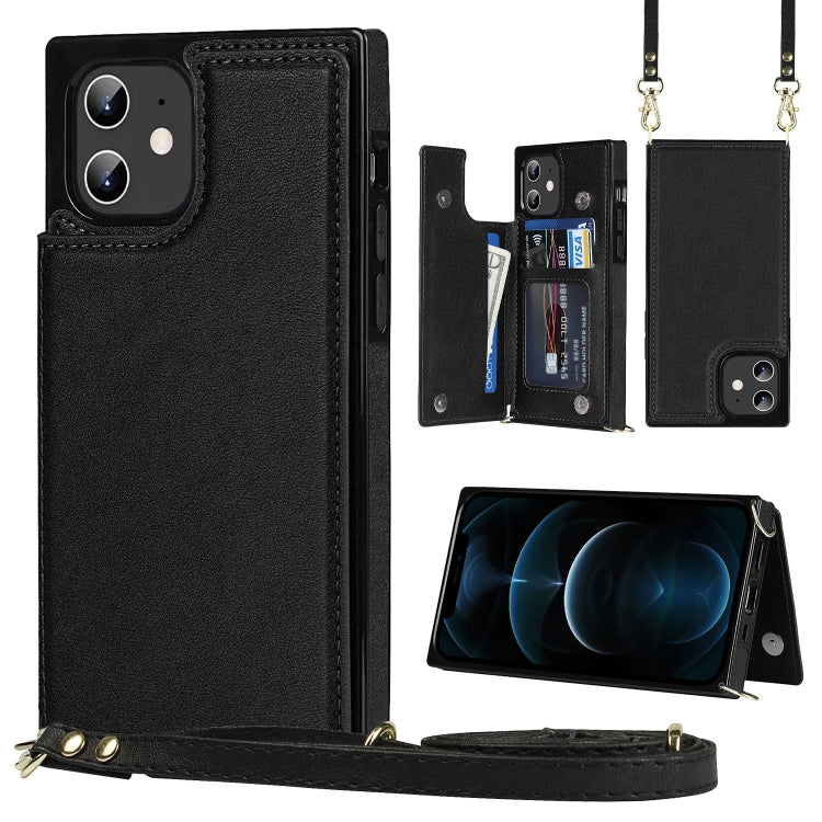 Cross-body Square Double Buckle Flip Card Bag TPU+PU Case with Card Slots & Wallet & Photo & Strap, For iPhone 8 Plus / 7 Plus, For iPhone SE 2022 / SE 2020 / 8 / 7, For iPhone 11, For iPhone 11 Pro, For iPhone 11 Pro Max, For iPhone 12 mini           ...