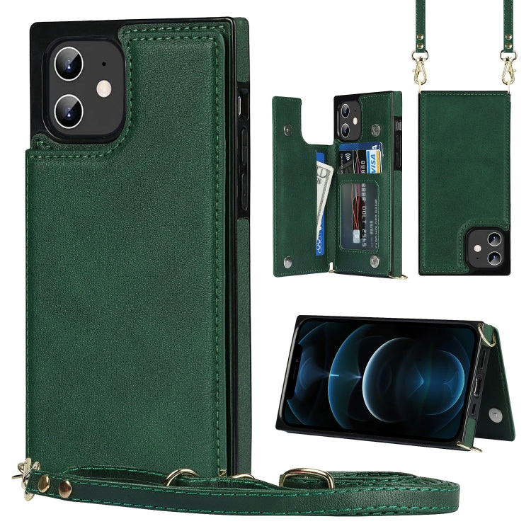 Cross-body Square Double Buckle Flip Card Bag TPU+PU Case with Card Slots & Wallet & Photo & Strap, For iPhone 8 Plus / 7 Plus, For iPhone SE 2022 / SE 2020 / 8 / 7, For iPhone 11, For iPhone 11 Pro, For iPhone 11 Pro Max, For iPhone 12 mini           ...
