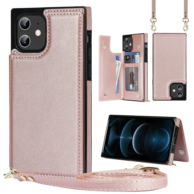 Cross-body Square Double Buckle Flip Card Bag TPU+PU Case with Card Slots & Wallet & Photo & Strap, For iPhone 8 Plus / 7 Plus, For iPhone SE 2022 / SE 2020 / 8 / 7, For iPhone 11, For iPhone 11 Pro, For iPhone 11 Pro Max, For iPhone 12 mini           ...