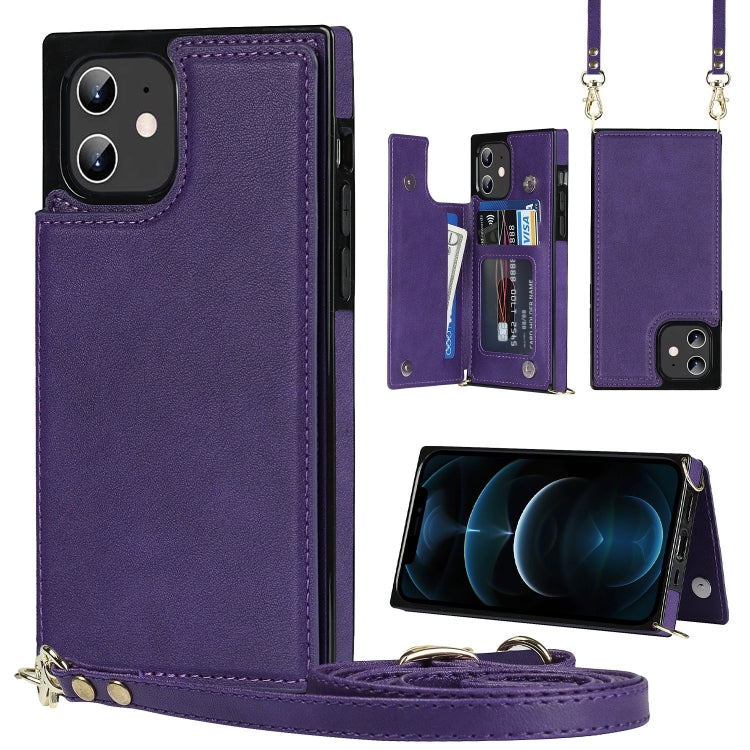 Cross-body Square Double Buckle Flip Card Bag TPU+PU Case with Card Slots & Wallet & Photo & Strap, For iPhone 8 Plus / 7 Plus, For iPhone SE 2022 / SE 2020 / 8 / 7, For iPhone 11, For iPhone 11 Pro, For iPhone 11 Pro Max, For iPhone 12 mini           ...