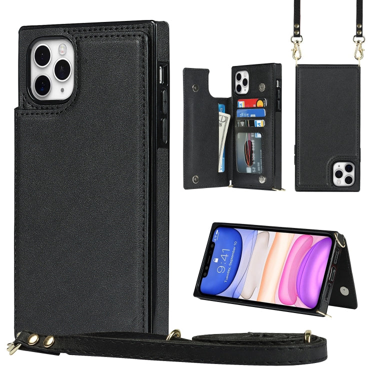 Cross-body Square Double Buckle Flip Card Bag TPU+PU Case with Card Slots & Wallet & Photo & Strap, For iPhone 8 Plus / 7 Plus, For iPhone SE 2022 / SE 2020 / 8 / 7, For iPhone 11, For iPhone 11 Pro, For iPhone 11 Pro Max, For iPhone 12 mini           ...