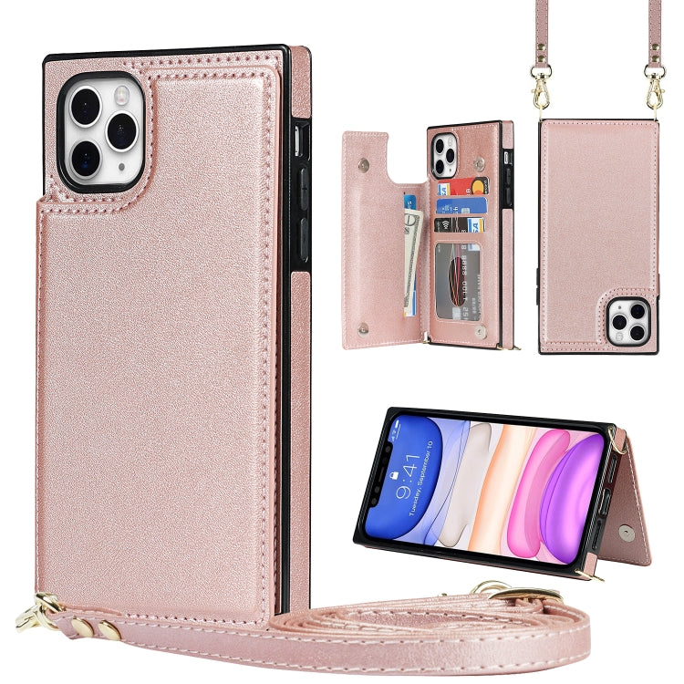 Cross-body Square Double Buckle Flip Card Bag TPU+PU Case with Card Slots & Wallet & Photo & Strap, For iPhone 8 Plus / 7 Plus, For iPhone SE 2022 / SE 2020 / 8 / 7, For iPhone 11, For iPhone 11 Pro, For iPhone 11 Pro Max, For iPhone 12 mini           ...
