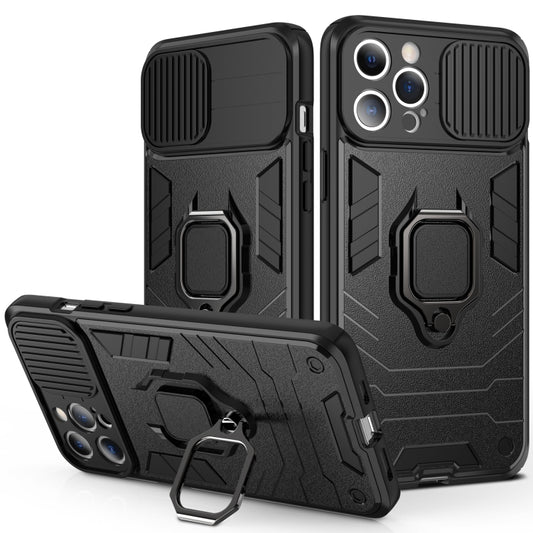 Sliding Camera Cover Design TPU + PC Shockproof Case with Ring Holder, For iPhone 13 Pro, For iPhone 13, For iPhone 13 Pro Max
