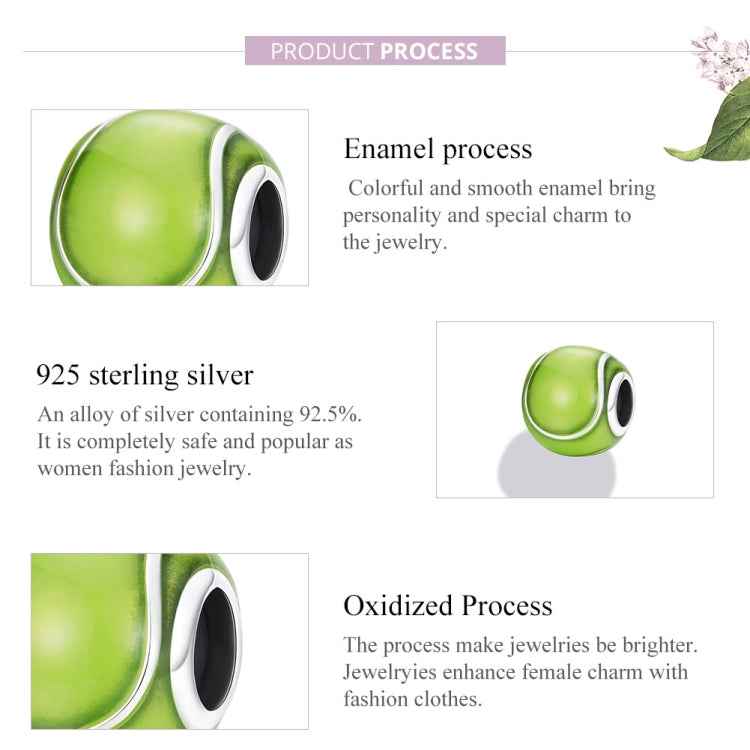 S925 Sterling Silver Green Tennis Beads DIY Bracelet Necklace Accessories