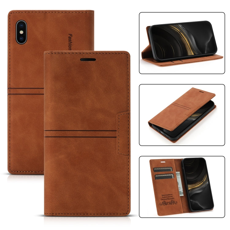 Dream Magnetic Suction Business Horizontal Flip PU Leather Case with Holder & Card Slot & Wallet, For iPhone 11 Pro, For iPhone 11 Pro Max, For iPhone X / XS, For iPhone XR, For iPhone XS Max, For iPhone SE 2022 / SE 2020 / 8 / 7                       ...
