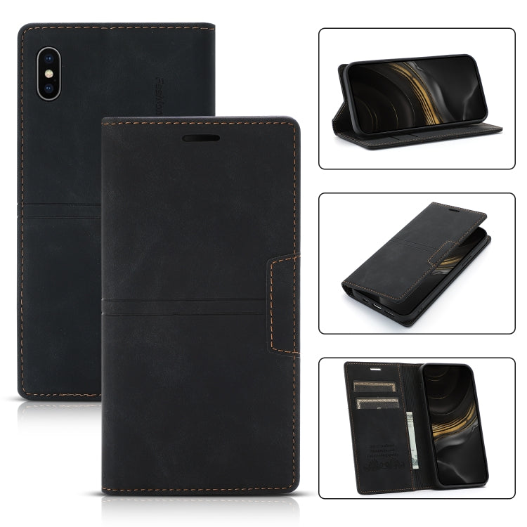 Dream Magnetic Suction Business Horizontal Flip PU Leather Case with Holder & Card Slot & Wallet, For iPhone 11 Pro, For iPhone 11 Pro Max, For iPhone X / XS, For iPhone XR, For iPhone XS Max, For iPhone SE 2022 / SE 2020 / 8 / 7                       ...