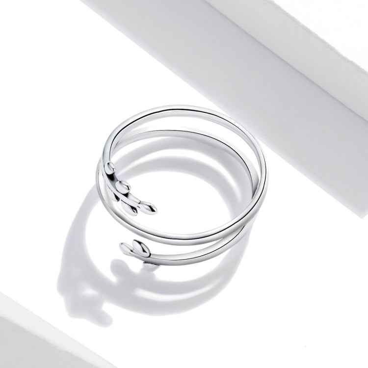 S925 Sterling Silver Multi-loop Wicker Women Open Ring