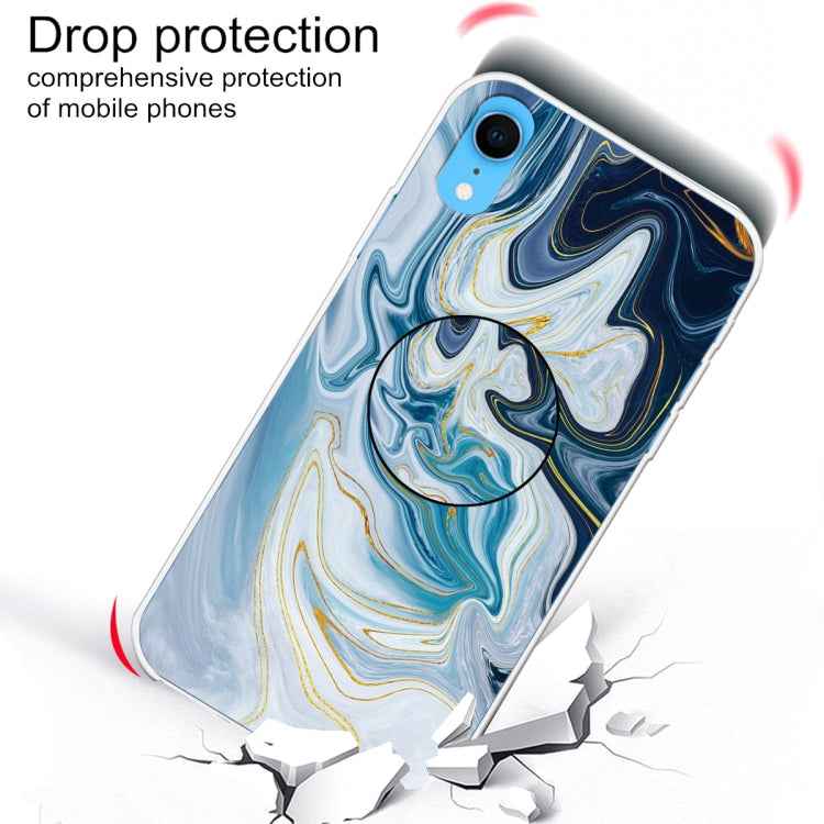 Embossed Varnished Marble TPU Protective Case with Holder