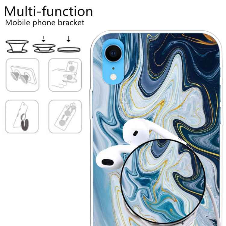 Embossed Varnished Marble TPU Protective Case with Holder