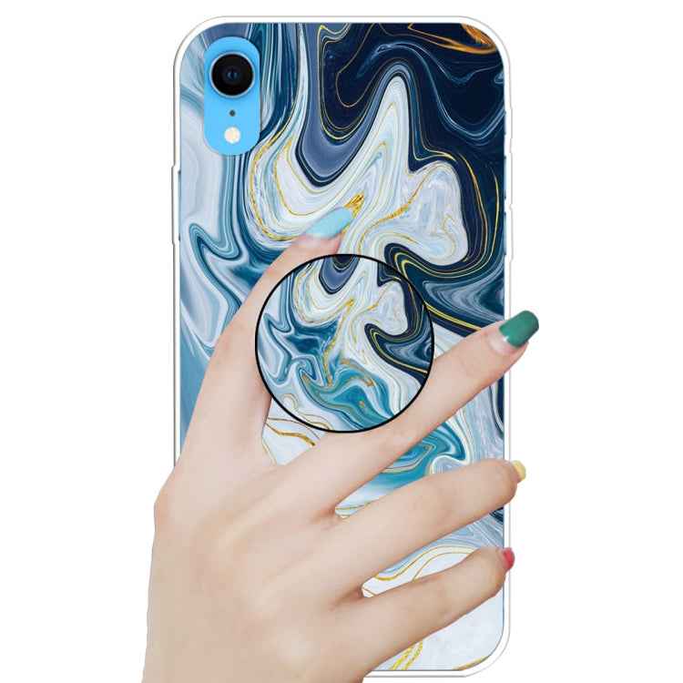 Embossed Varnished Marble TPU Protective Case with Holder