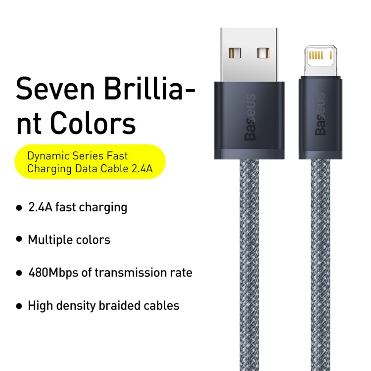 Baseus CALD000402 Dynamic Series 2.4A USB to 8 Pin Fast Charging Data Cable, 1m, 2m