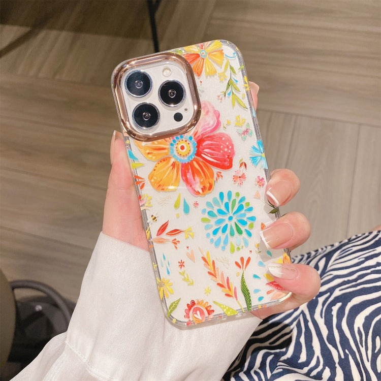Glitter Powder Electroplating Flower Shockproof Phone Case, For iPhone 11 Pro, For iPhone 11 Pro Max