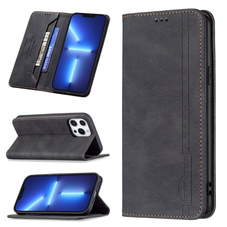 Magnetic RFID Blocking Anti-Theft Leather Case with Holder & Card Slots & Wallet, For iPhone 13 mini, For iPhone 13, For iPhone 13 Pro, For iPhone 13 Pro Max, For iPhone 12 mini, For iPhone 12 / 12 Pro, For iPhone 12 Pro Max, For iPhone 11             ...