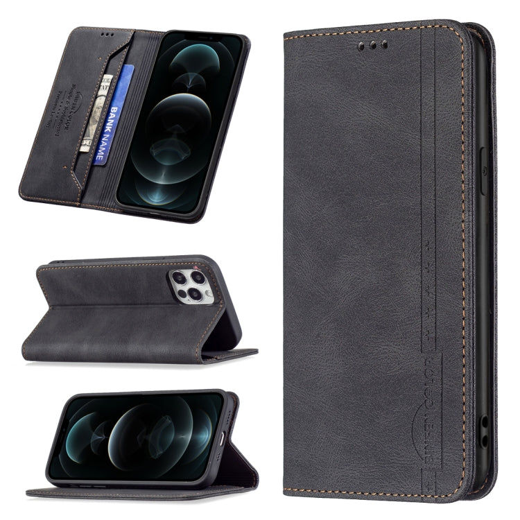 Magnetic RFID Blocking Anti-Theft Leather Case with Holder & Card Slots & Wallet, For iPhone 13 mini, For iPhone 13, For iPhone 13 Pro, For iPhone 13 Pro Max, For iPhone 12 mini, For iPhone 12 / 12 Pro, For iPhone 12 Pro Max, For iPhone 11             ...