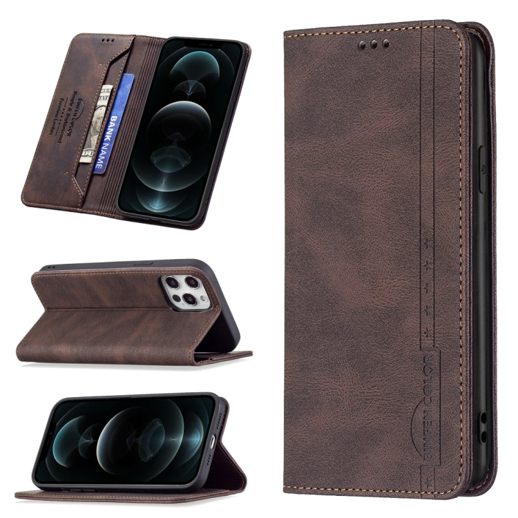 Magnetic RFID Blocking Anti-Theft Leather Case with Holder & Card Slots & Wallet, For iPhone 13 mini, For iPhone 13, For iPhone 13 Pro, For iPhone 13 Pro Max, For iPhone 12 mini, For iPhone 12 / 12 Pro, For iPhone 12 Pro Max, For iPhone 11             ...
