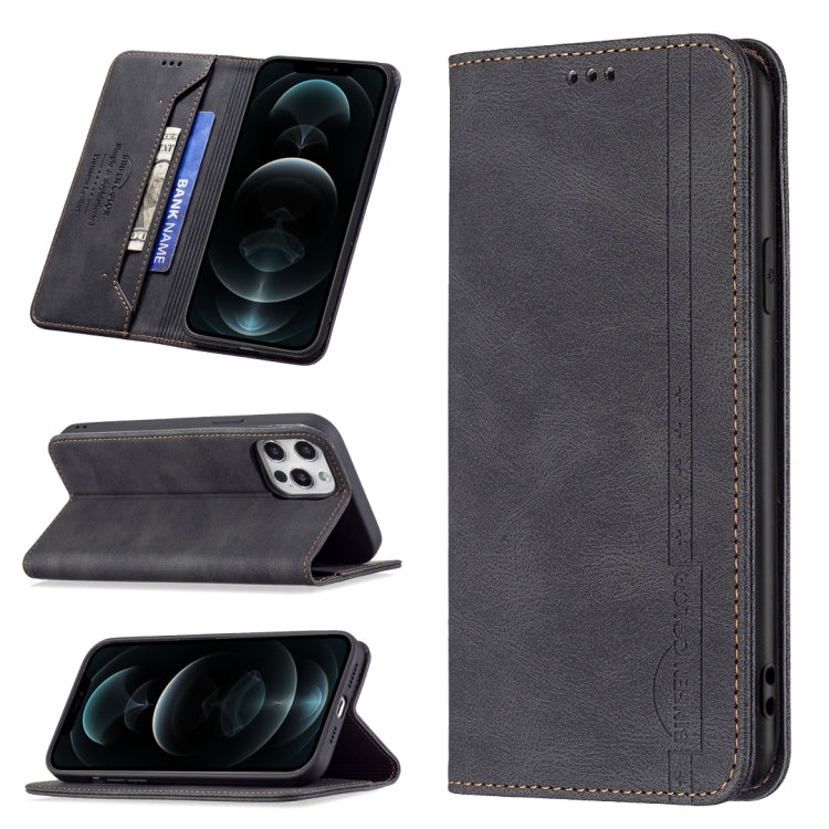 Magnetic RFID Blocking Anti-Theft Leather Case with Holder & Card Slots & Wallet, For iPhone 13 mini, For iPhone 13, For iPhone 13 Pro, For iPhone 13 Pro Max, For iPhone 12 mini, For iPhone 12 / 12 Pro, For iPhone 12 Pro Max, For iPhone 11             ...