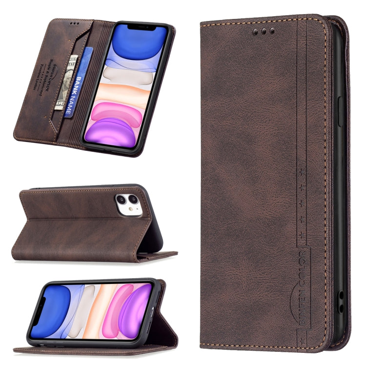 Magnetic RFID Blocking Anti-Theft Leather Case with Holder & Card Slots & Wallet, For iPhone 13 mini, For iPhone 13, For iPhone 13 Pro, For iPhone 13 Pro Max, For iPhone 12 mini, For iPhone 12 / 12 Pro, For iPhone 12 Pro Max, For iPhone 11             ...
