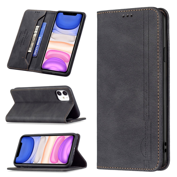 Magnetic RFID Blocking Anti-Theft Leather Case with Holder & Card Slots & Wallet, For iPhone 13 mini, For iPhone 13, For iPhone 13 Pro, For iPhone 13 Pro Max, For iPhone 12 mini, For iPhone 12 / 12 Pro, For iPhone 12 Pro Max, For iPhone 11             ...