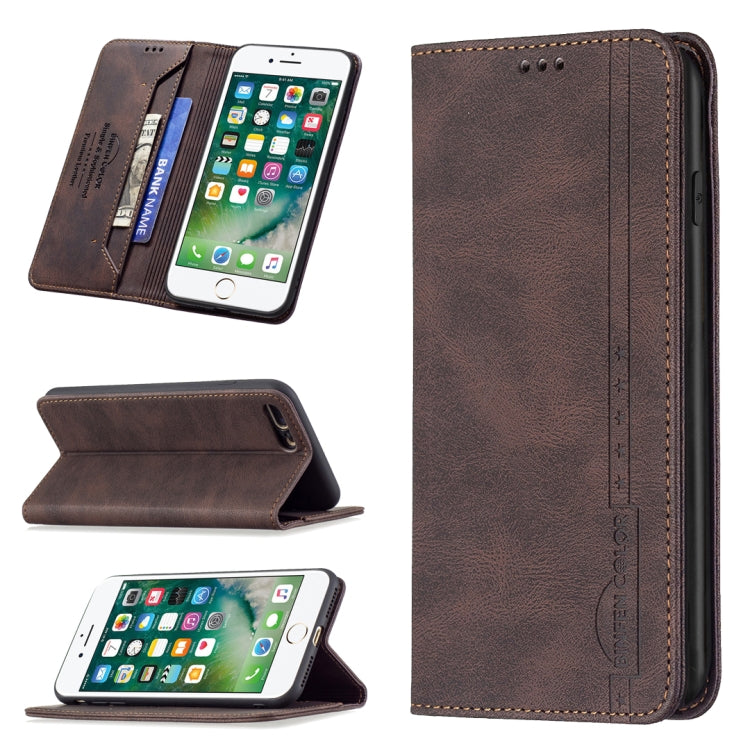 Magnetic RFID Blocking Anti-Theft Leather Case with Holder & Card Slots & Wallet, For iPhone XS Max, For iPhone SE 2022 / SE 2020 / 7 / 8, For iPhone 7 Plus / 8 Plus