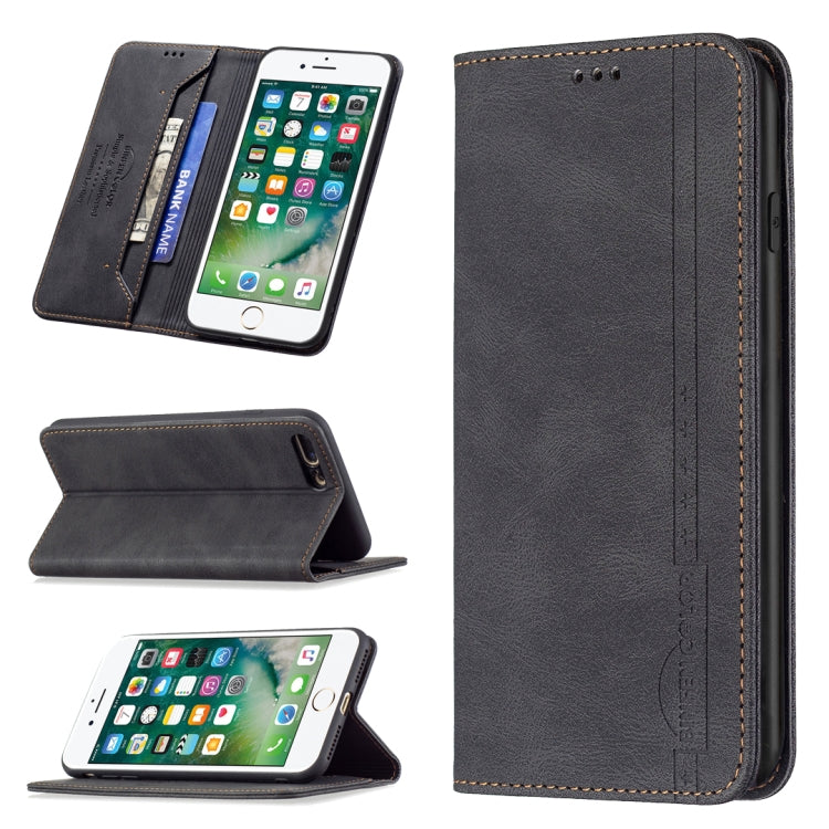 Magnetic RFID Blocking Anti-Theft Leather Case with Holder & Card Slots & Wallet, For iPhone XS Max, For iPhone SE 2022 / SE 2020 / 7 / 8, For iPhone 7 Plus / 8 Plus