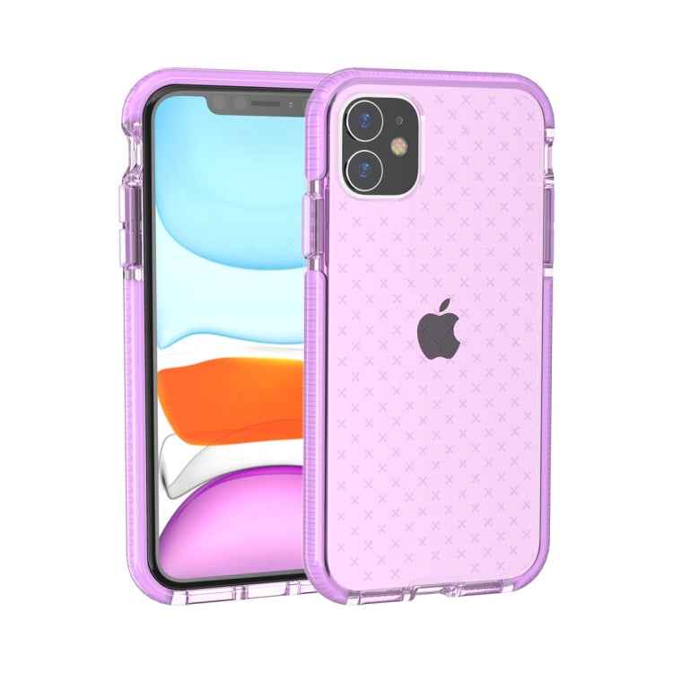 Grid Pattern Shockproof Transparent TPU Protective Case