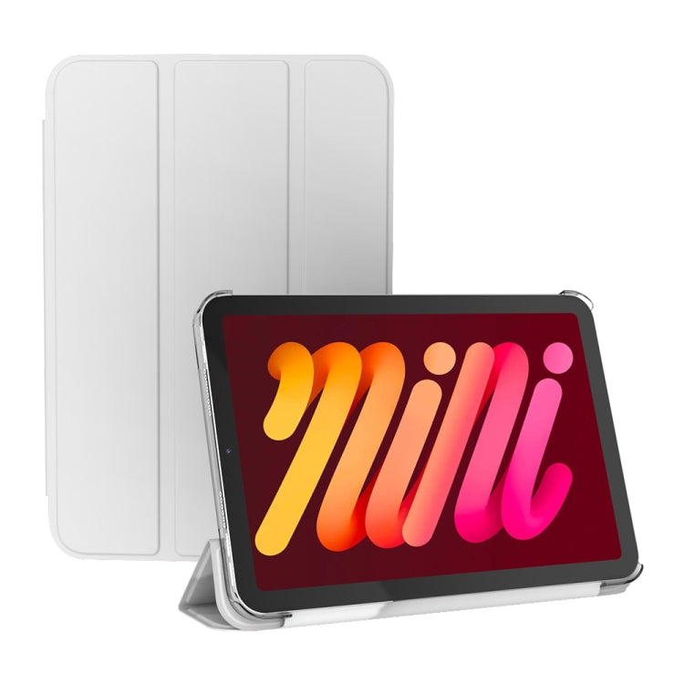 Double-sided Matte Translucent PC Tablet Leather Case with 3-folding Holder & Sleep / Wake-up Function, For iPad mini 2024 / mini 6