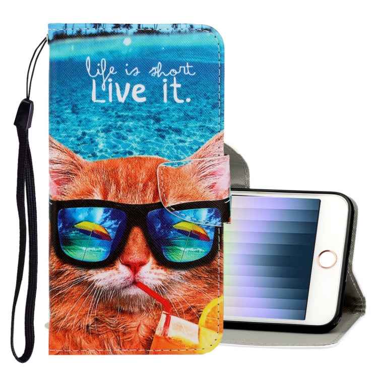 3D Colored Drawing Horizontal Flip PU Leather Case with Holder & Card Slots & Wallet