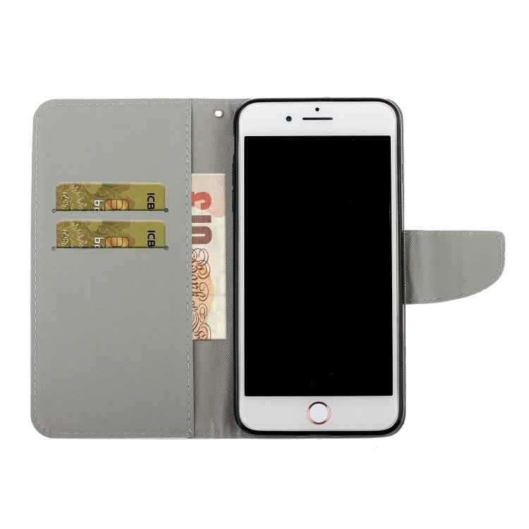 3D Colored Drawing Horizontal Flip PU Leather Case with Holder & Card Slots & Wallet