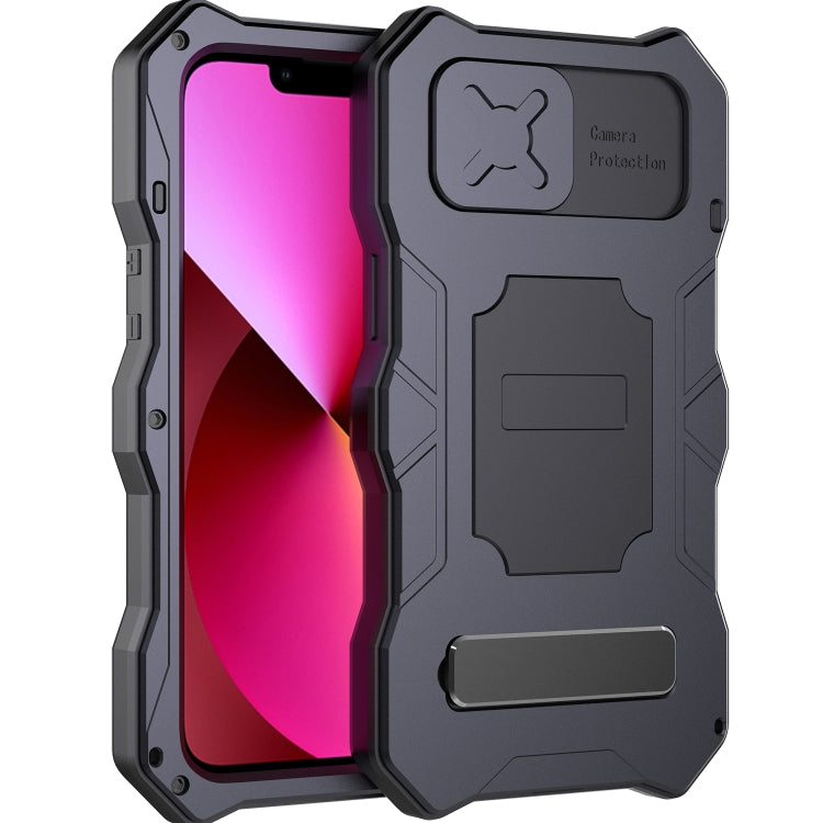 Camshield Shockproof Waterproof Dustproof Metal Case with Holder, For iPhone 13, For iPhone 13 Pro, For iPhone 12 / 12 Pro